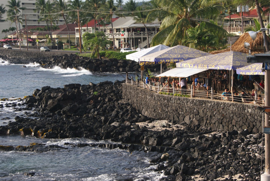 Walking distance dining. A short walk from the condo - through the pool area gates (don’t forget the keys) to the quiet side street (Kahakai road) past the Royal Kona Resort, Don the Beachcomber and Huggo’s is waiting. A come as you are, sand between your toes spot to enjoy live island entertainment with a relaxing happy hour from 3 p.m. to 5 p.m. Huggo’s - On the Rocks 75-5824 Kahakai Road Kailua-Kona, HI 96740 http://huggosontherocks.com/ 